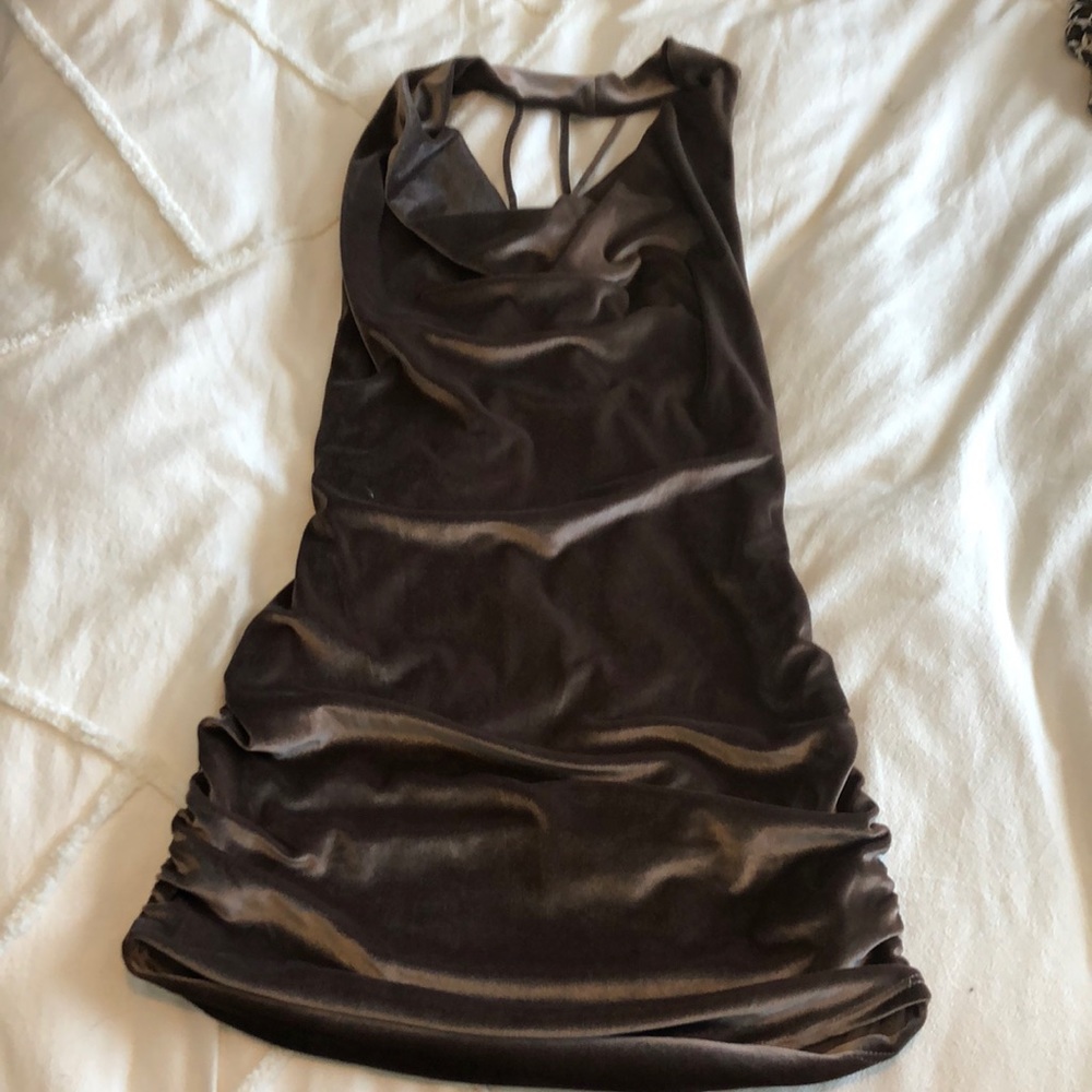 Forever 21 mock neck open back dress